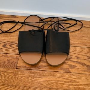Forever 21 black ankle tie sandals